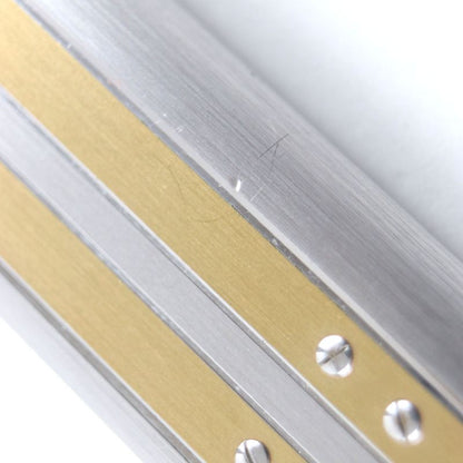 Cartier Santos Oval Hairline Roller Gas Lighter Silver Gold Swiss Made Men's