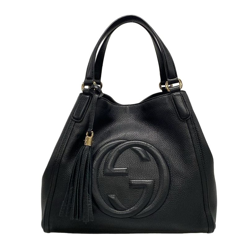 Gucci Tote Bag Soho Cellarius 282309 Black Leather