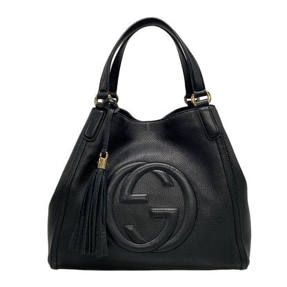 Gucci Tote Bag Soho Cellarius 282309 Black Leather