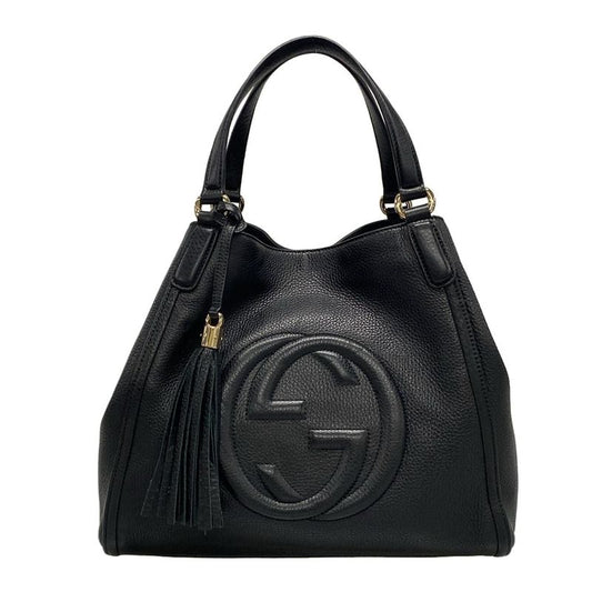 Gucci Tote Bag Soho Cellarius 282309 Black Leather