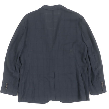 Hermes 100% Wool Checked Single Summer Jacket Ancon Tailored Jacket Gray 58