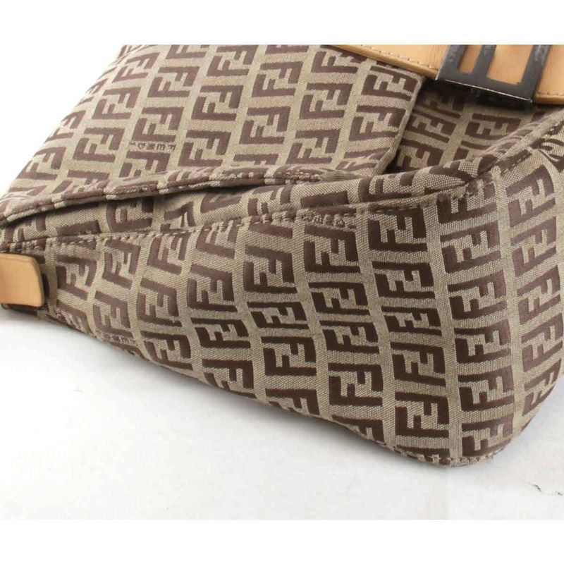 Fendi Zucchino Mamma Bucket Shoulder Bag Canvas Brown
