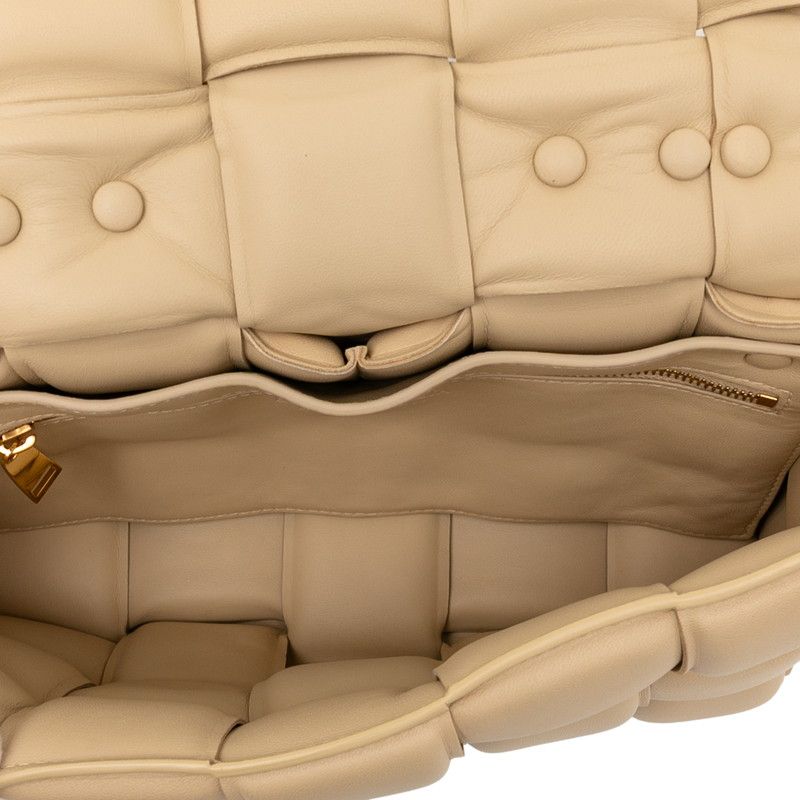 Bottega Veneta The Chain Cassette Shoulder Bag Handbag Beige Gold Leather Women
