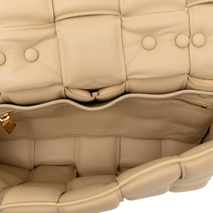 Bottega Veneta The Chain Cassette Shoulder Bag Handbag Beige Gold Leather Women
