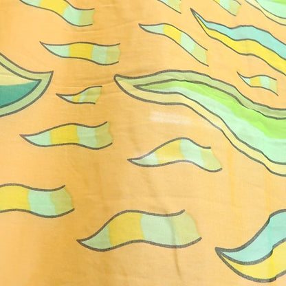 Hermes Pareo Sun Motif 100% Cotton Orange Large Shawl With Box Hermes