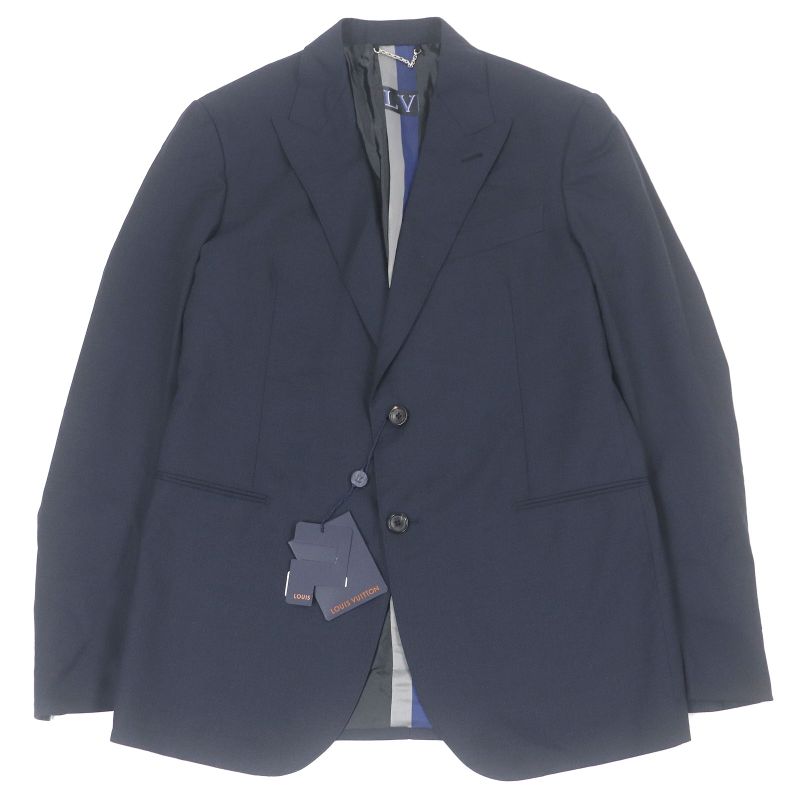 Louis Vuitton PONT NEUF FIT 100% Wool Peaked Lapel Single Tailored Jacket Navy
