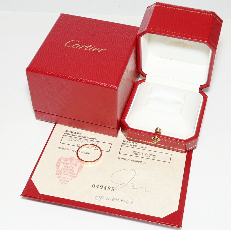 Cartier Ring 18K Pink Gold C De Cartier Ring Engraved Ring Width 3mm (012in)