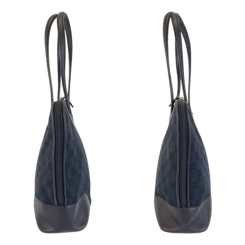 Gucci Black Gold Hardware GG Canvas/leather 002 1122 Tote Bag Shoulder Bag