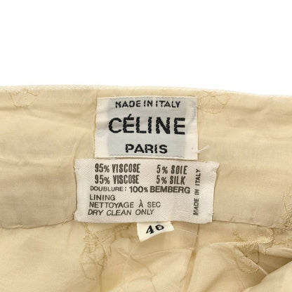 Celine Vintage Flared Skirt Ivory 46