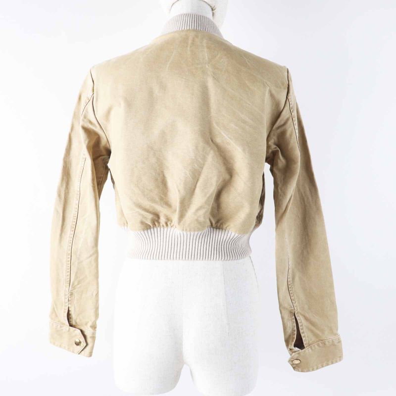 Louis Vuitton 23SS 1ab74i Cotton Washed Denim Cropped Bomber Jacket Beige 34