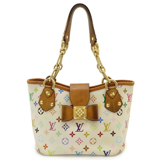 Louis Vuitton Monogram Multicolor Annie MM Tote Bag Shoulder Bag Chain Ribbon