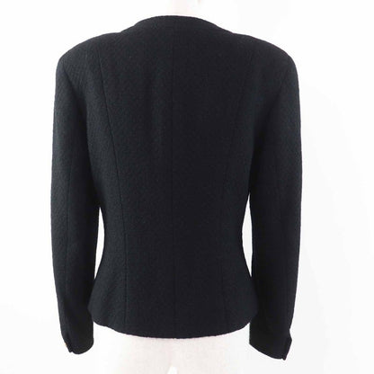 CHANEL Vintage Wool 100% Silk Lining No Collar With Coco Mark Gold Buttons