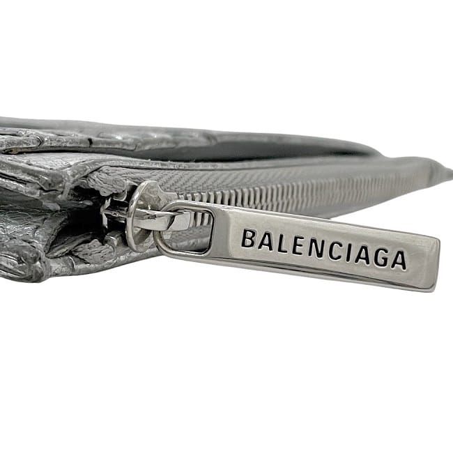 Balenciaga Card Holder Coin Case Silver Monaco 765420