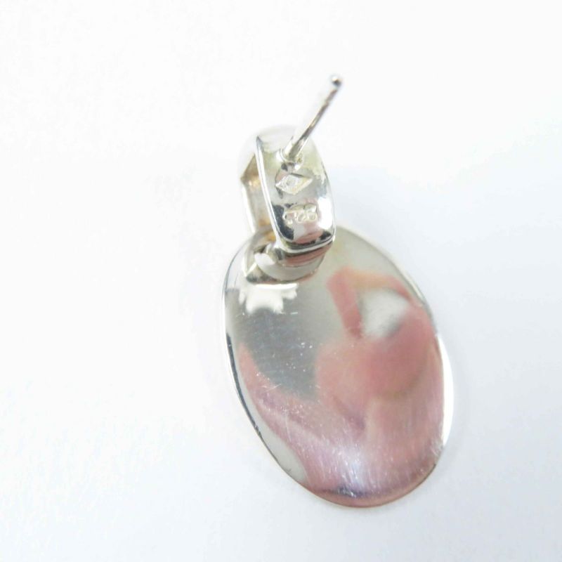 CHANEL Oval Logo Earrings For Both Ears Accessories Sv925 Silver With Box