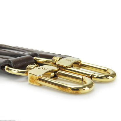 Louis Vuitton Shoulder Strap Leather Brown Gold Hardware For Damier Accessories