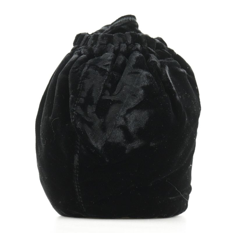 Prada Drawstring Black Velour B8004 Velour NERO Black Women's Pouch