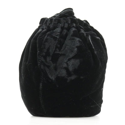 Prada Drawstring Black Velour B8004 Velour NERO Black Women's Pouch