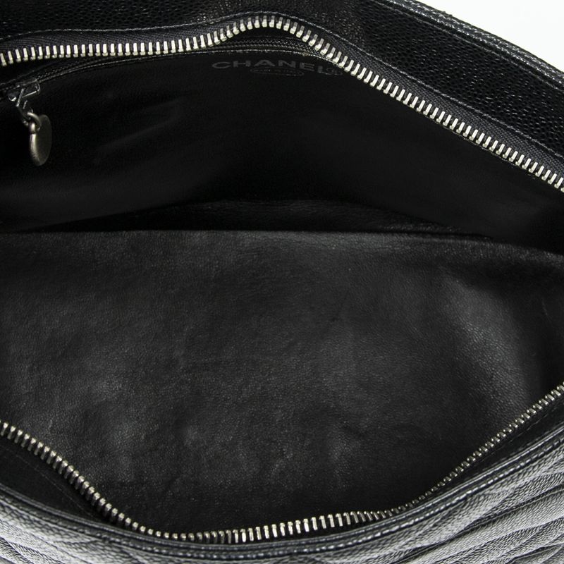 Chanel Timeless Medallion Tote Black Matelasse Caviar Leather A