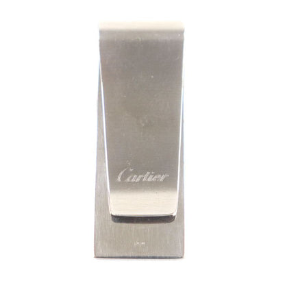 Cartier C2 Decor Logo Bill Clip Billfold Money Clip Silver Men