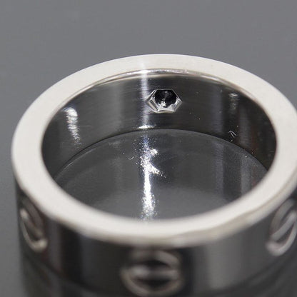 Cartier Love Ring Black Sapphire No 9.5 750 18K White Gold Box And Paper