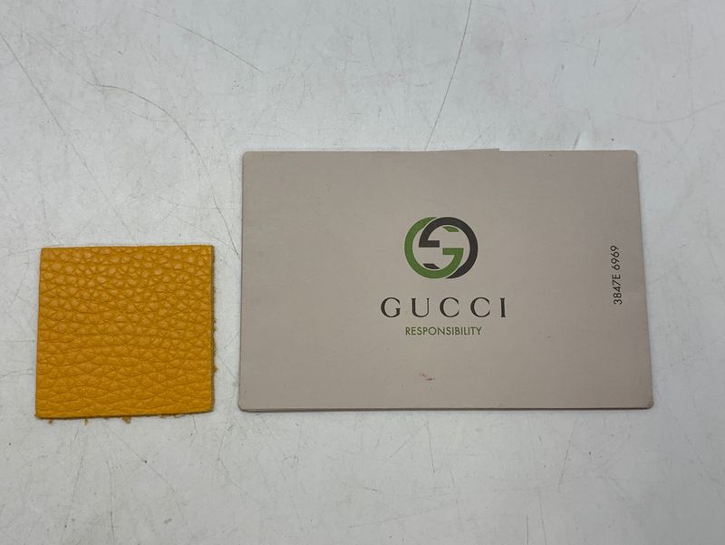 1573 Gucci Clutch Bag 376858 Yellow Fringe Bamboo Preowned Second Bag