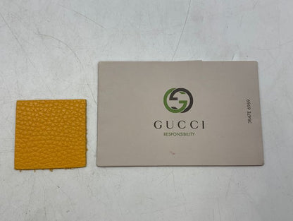 1573 Gucci Clutch Bag 376858 Yellow Fringe Bamboo Preowned Second Bag