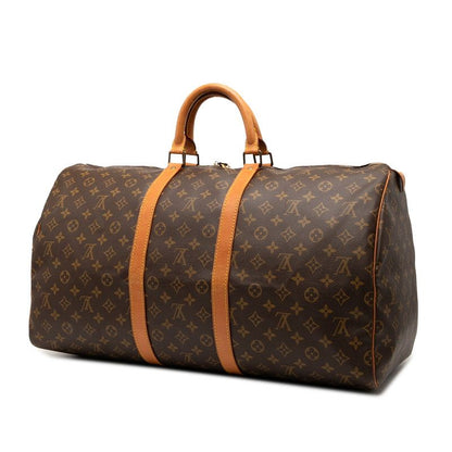 Louis Vuitton Monogram Keepall 55 Boston Bag Travel Bag M41424 Brown PVC