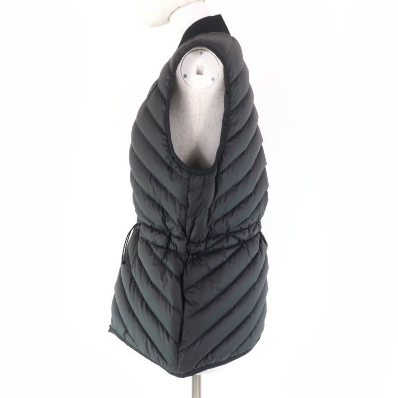 Hermes 23AW 3h0156da Long Quilted Vest Rubber Serie Patch Down Vest Black 40