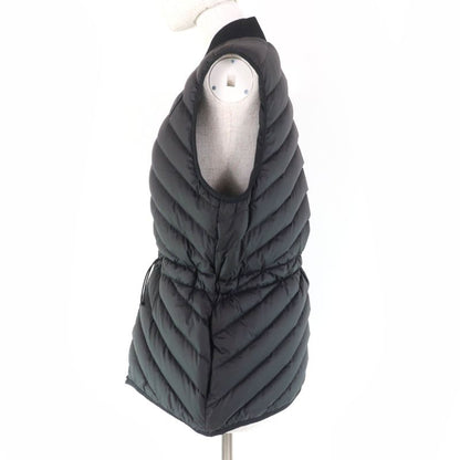 Hermes 23AW 3h0156da Long Quilted Vest Rubber Serie Patch Down Vest Black 40