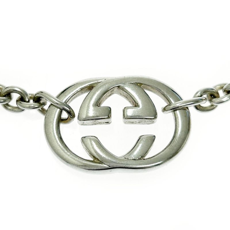 Gucci Silver Interlocking G Necklace 27.7g 925 Engraved 366825 Necklace
