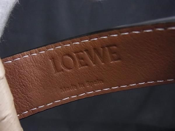 Loewe Anagram Basket Bag Raffia X Leather Handbag Tote Women Brown Fp7236