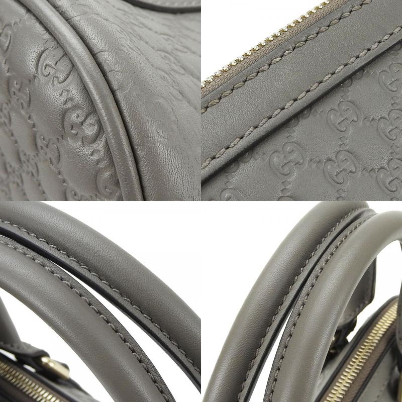 Gucci Handbag 449654 Micro Guccissima Leather Gray Gold Hardware 2WAY Shoulder