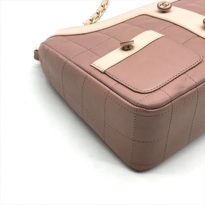 Chanel CC Logo Lambskin Diana Girl Chain Shoulder Bag Pink Beige