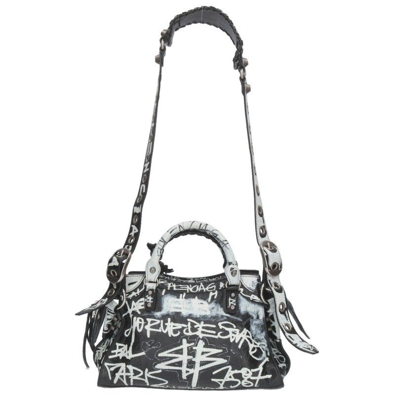 Balenciaga NEO Cagole XS 700940 Neocagole Lambskin Graphic Shoulder Bag For Men