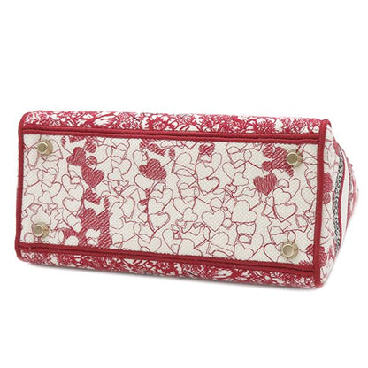 Christian Dior 2way Bag Lady D-Light Canvas Red and White Gold Hardware