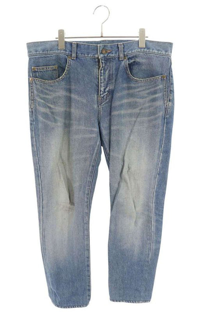 Saint Laurent Paris 483058 Y883l Back Logo Embroidered Denim Pants Men's 32