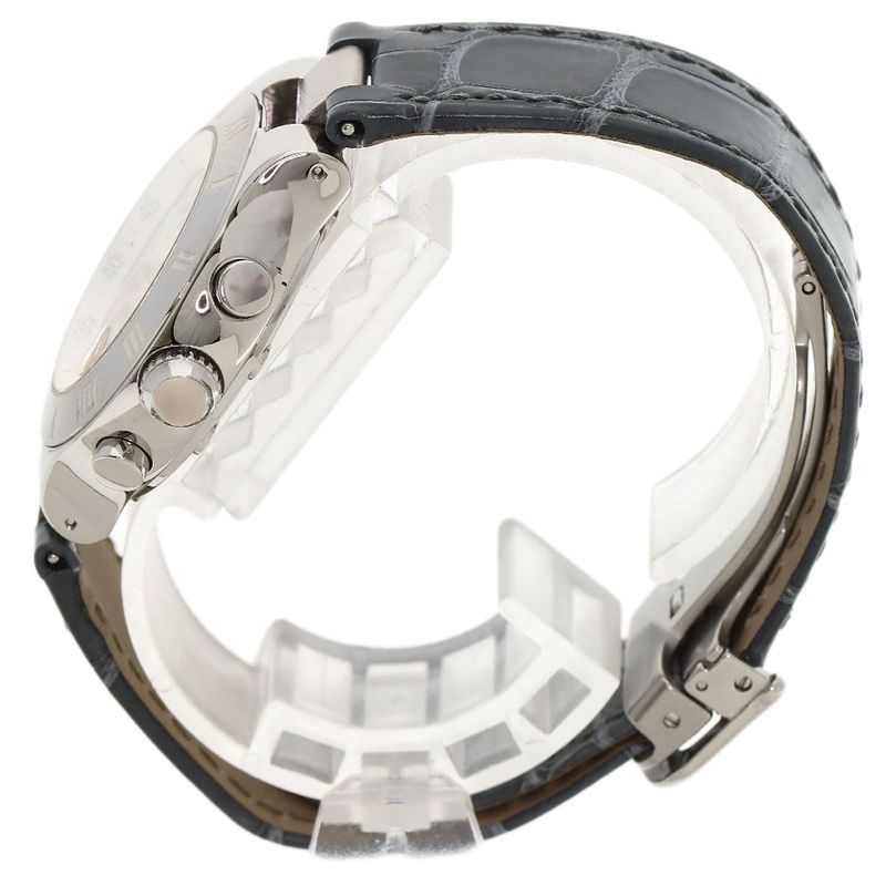 Cartier W1020012 Chronoscaf SM Wristwatch SS Leather Ladies