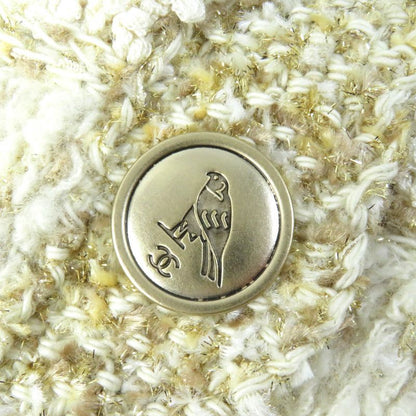 CHANEL P61623k47214 Silk Blend Coco Mark Button Lamé Yarn Sleeveless Knit Dress