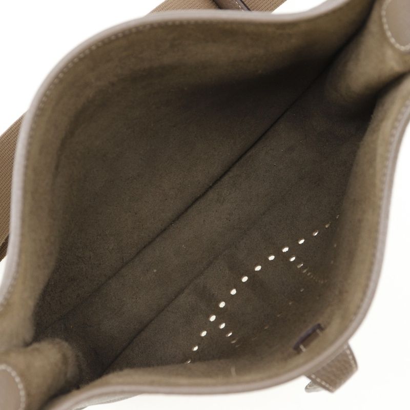 Hermes Evelyn 3PM Taurillon Clemence Etoupe Gold Hardware D Ladies Shoulder Bag