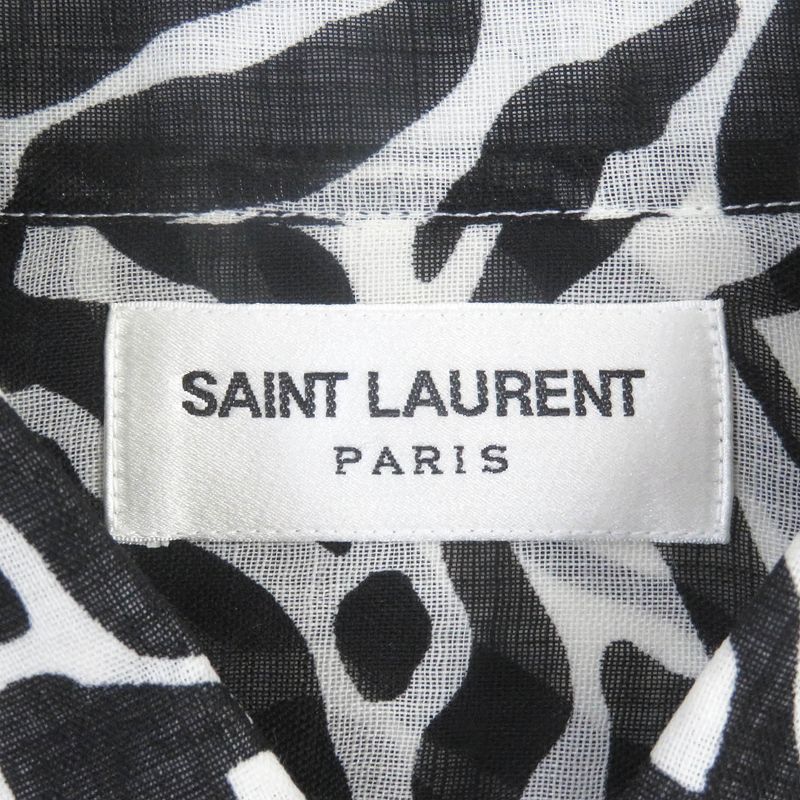Saint Laurent Paris 2019 564172 100% Wool Light Hand Long Sleeve Zebra Shirt