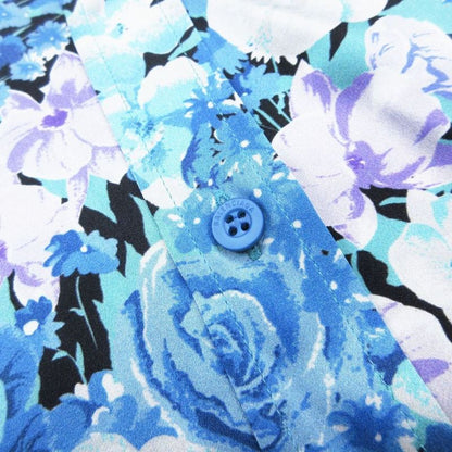 Balenciaga 621885 Tilb4 100% Silk Floral Shirt Blouse Oversize D Short Sleeves