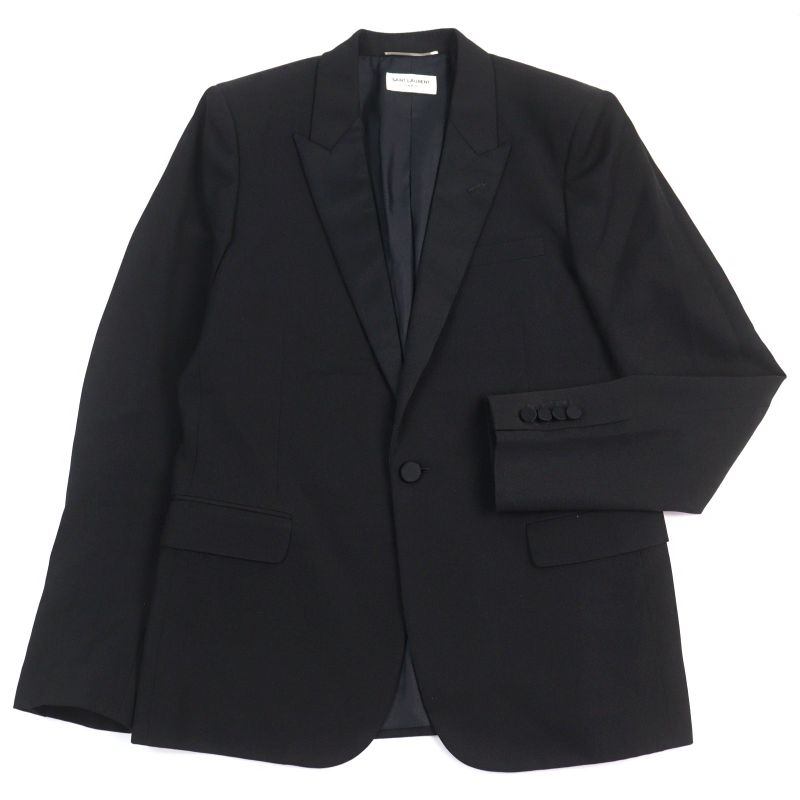 Saint Laurent Paris 2014 326807 100% Wool Eddy Period Peaked Lapel Walnut