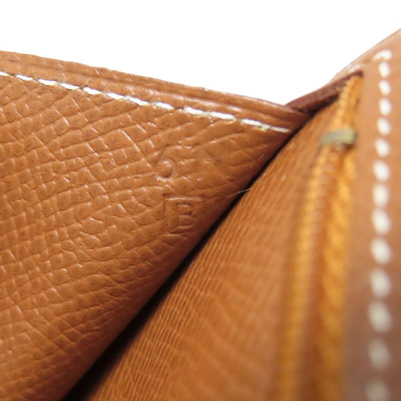 Hermes Bearn Classic Gold Hardware Long Wallet With Coin Purse Courchevel Women