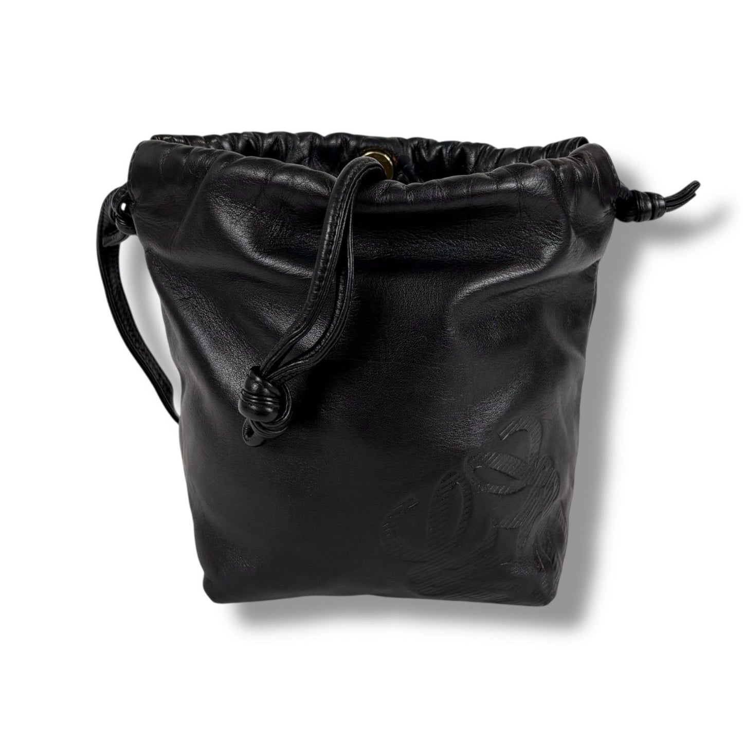 Loewe Drawstring Mini Shoulder Bag Pochette Drawstring Flamenco Knot Nappa