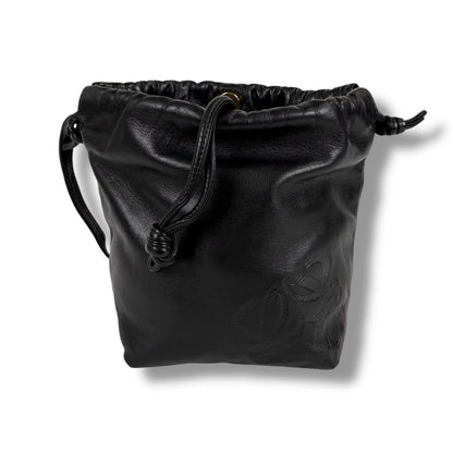 Loewe Drawstring Mini Shoulder Bag Pochette Drawstring Flamenco Knot Nappa