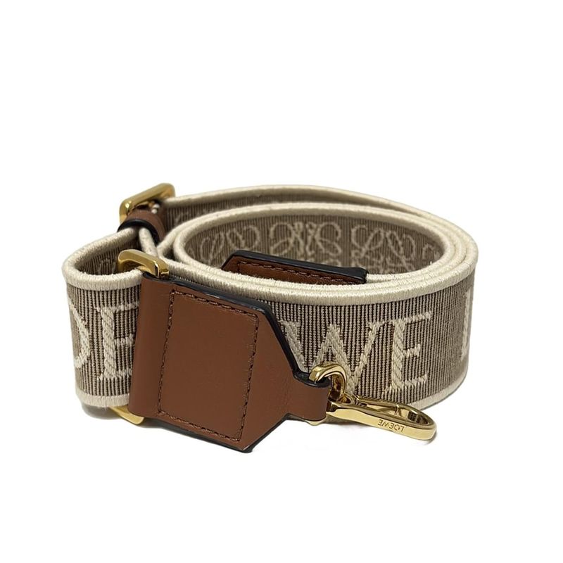 Loewe Shoulder Strap Anagram Strap C073t87x01 Natural And Tan Anagram Pattern