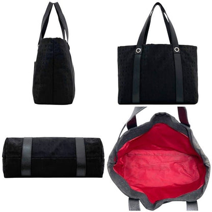 Bulgari Tote Bag Black Logomania Light Nylon Leather Preowned