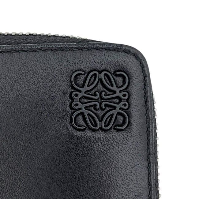 Loewe Round Zipper Long Wallet Black Anagram 133.87l92