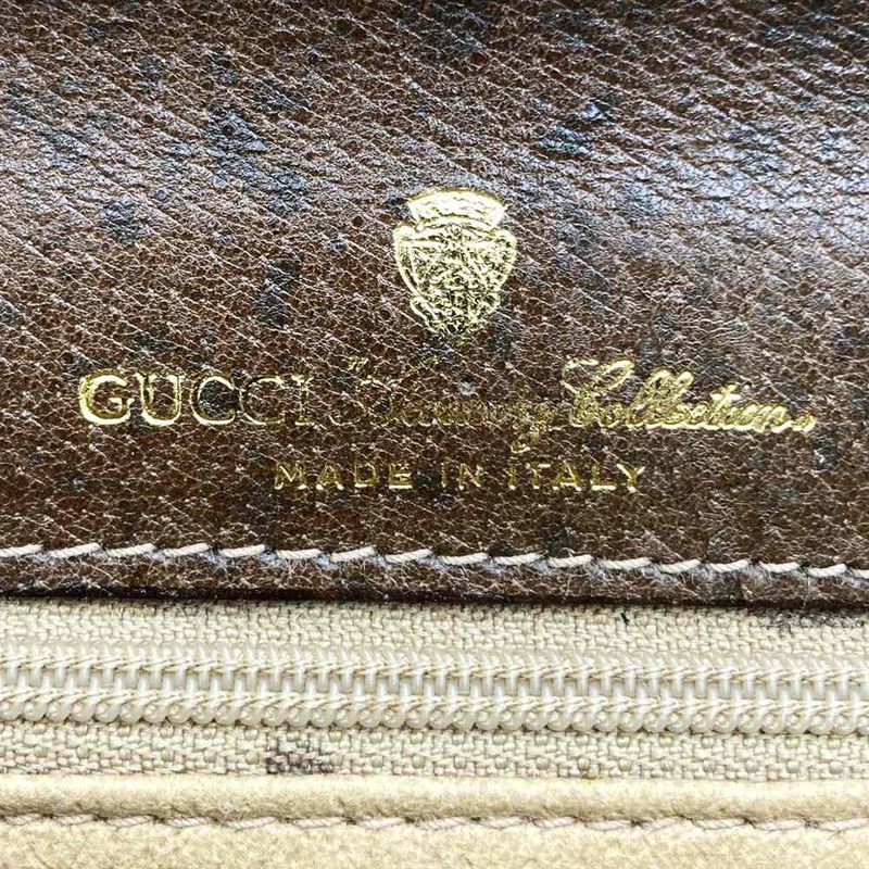 Gucci 66 02 014 Shoulder Bag Brown Sherry Line GG Supreme Canvas PVC Leather