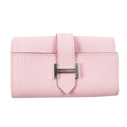 Hermes Bearn Rose Confetti Silver Hardware Chevre Misol 4-ring Key Case With Z